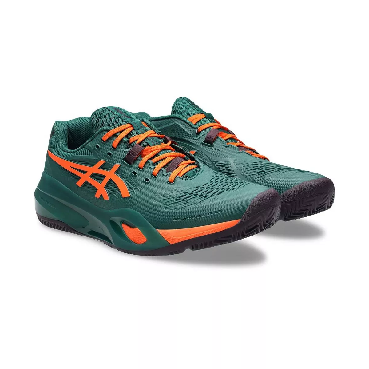 Asics Gel Resolution X Padelschuhe Gr&uuml;n / Orange