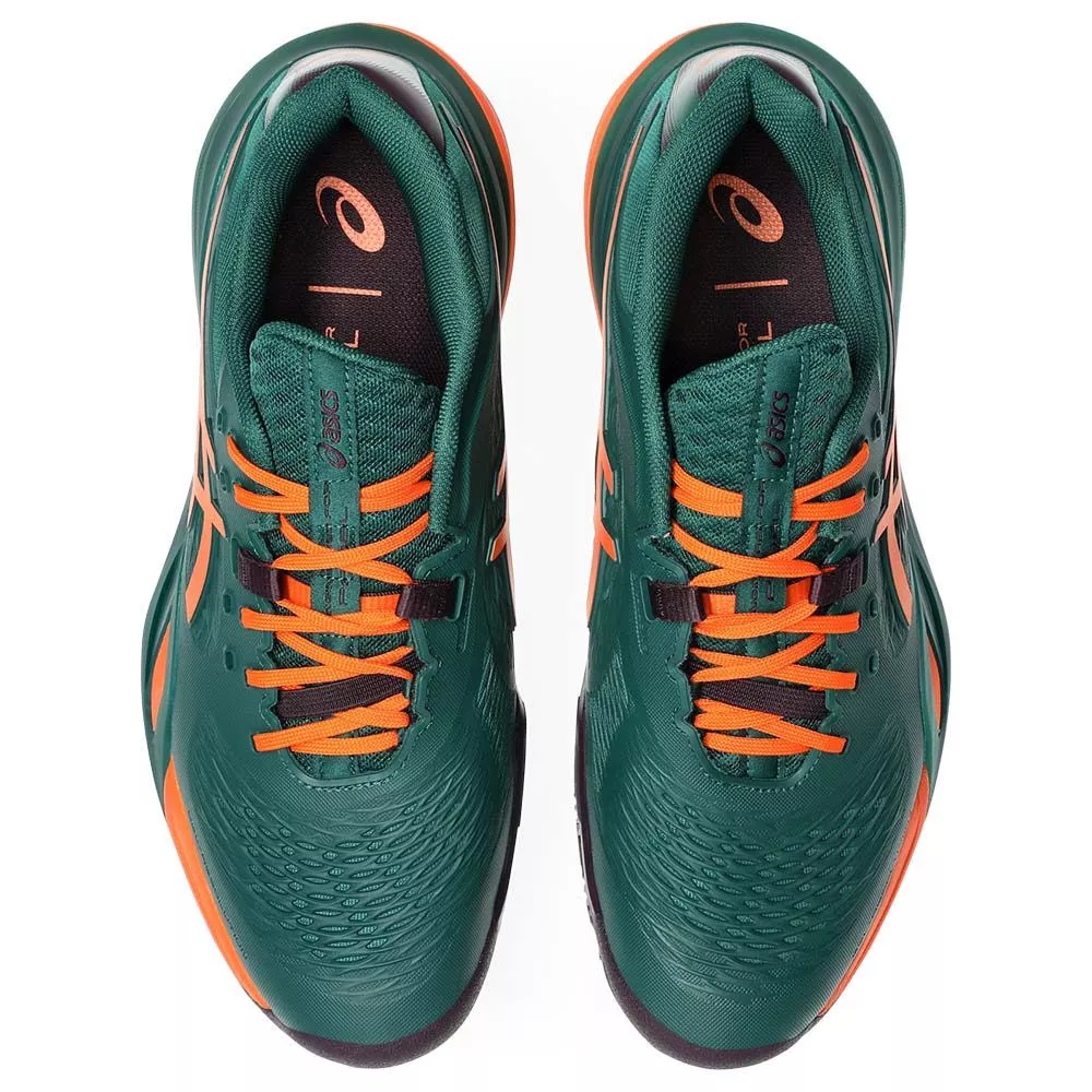 Asics Gel Resolution X Padelschuhe Gr&uuml;n / Orange