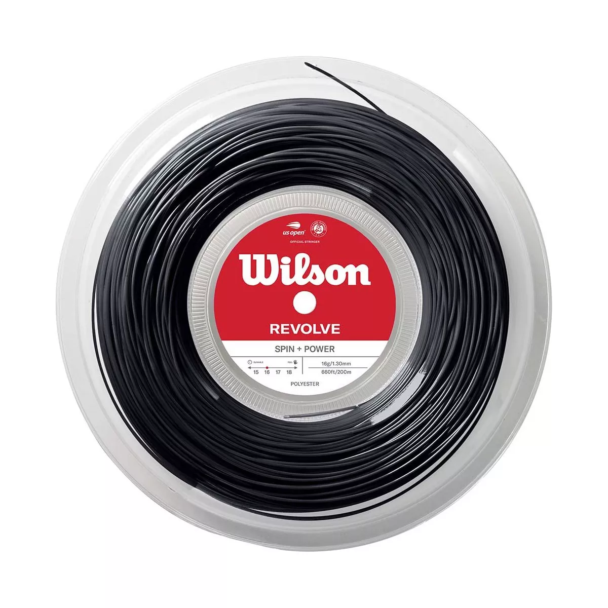 Wilson Revolve Schwarz Saitenrolle 200 m