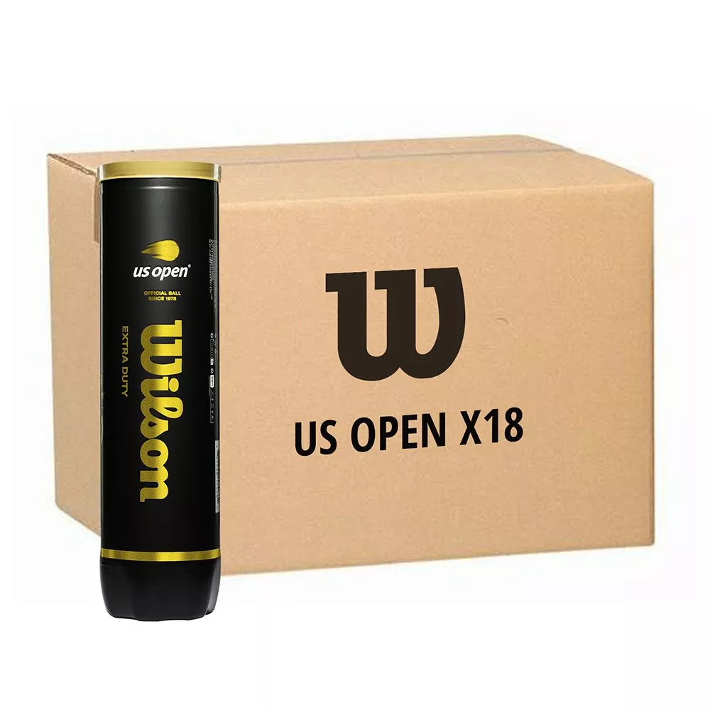 Wilson US Open Tennisb&auml;lle Karton 18 x 4er-Dose