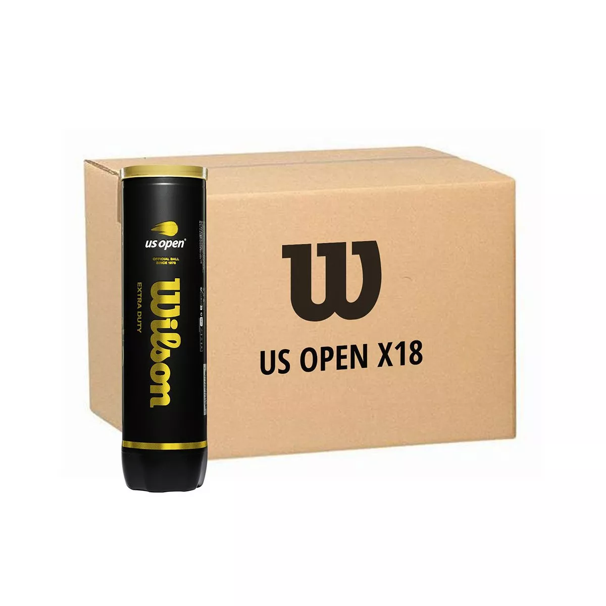 Wilson US Open Tennisb&auml;lle Karton 18 x 4er-Dose