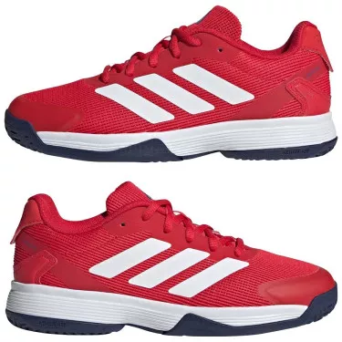 Adidas Ubersonic 5 Junior Tennisschuhe Rot / Wei&szlig; / Blau