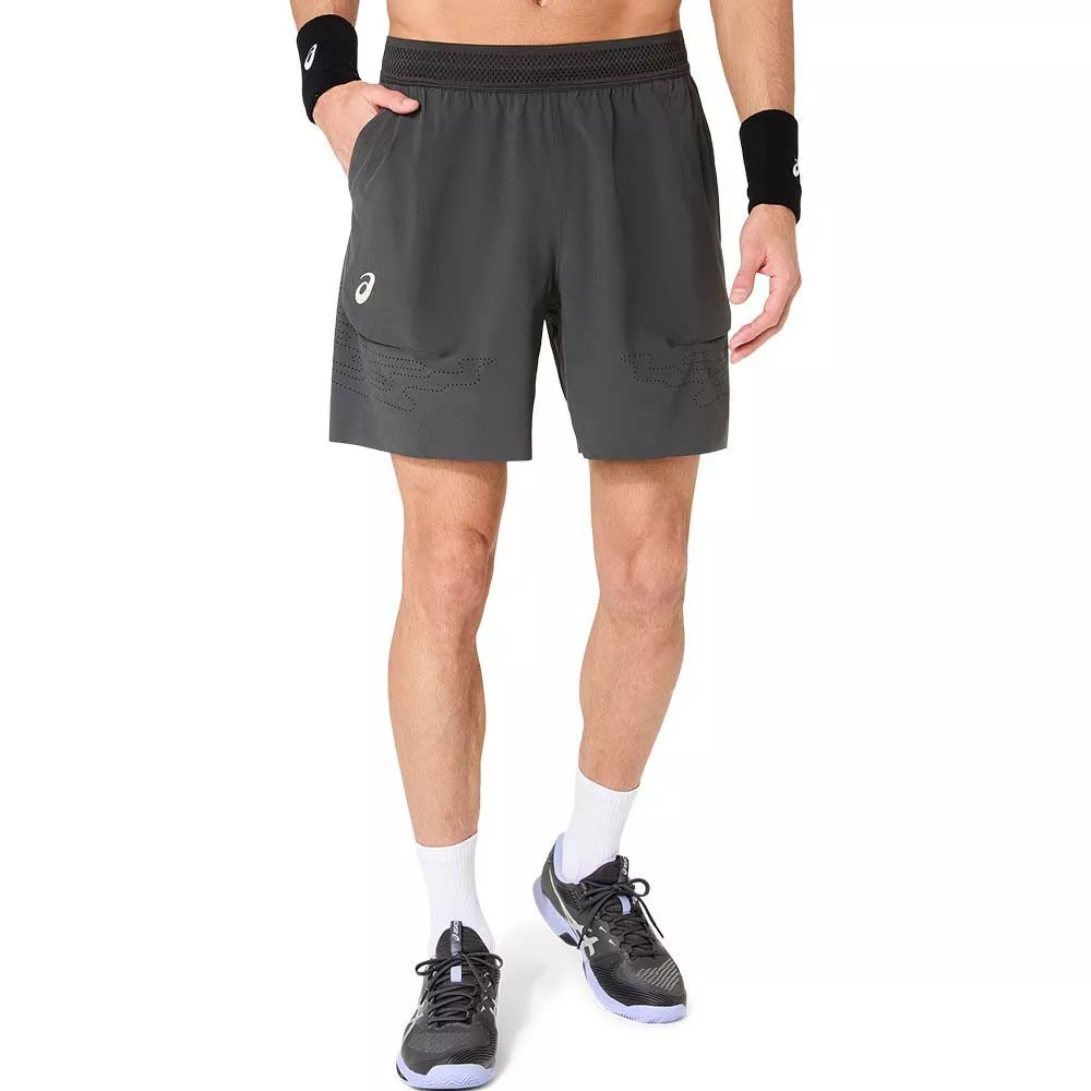Asics Match Laser Cut Tennisshorts Grau