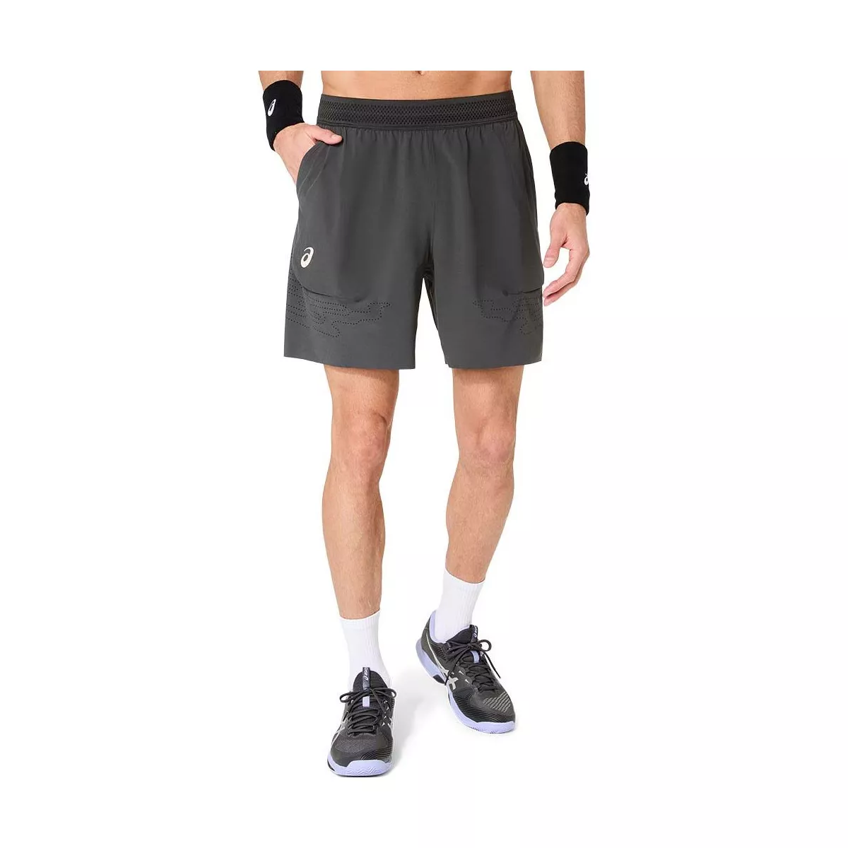 Asics Match Laser Cut Tennisshorts Grau