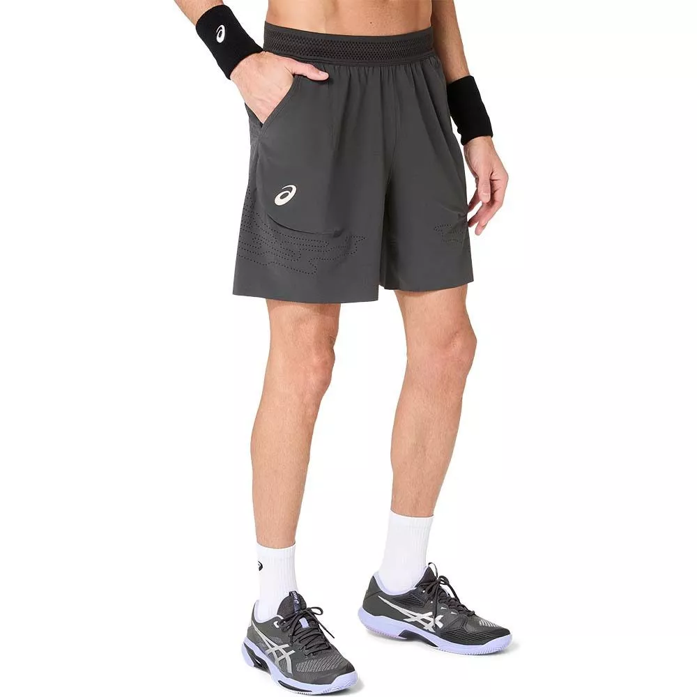 Asics Match Laser Cut Tennisshorts Grau
