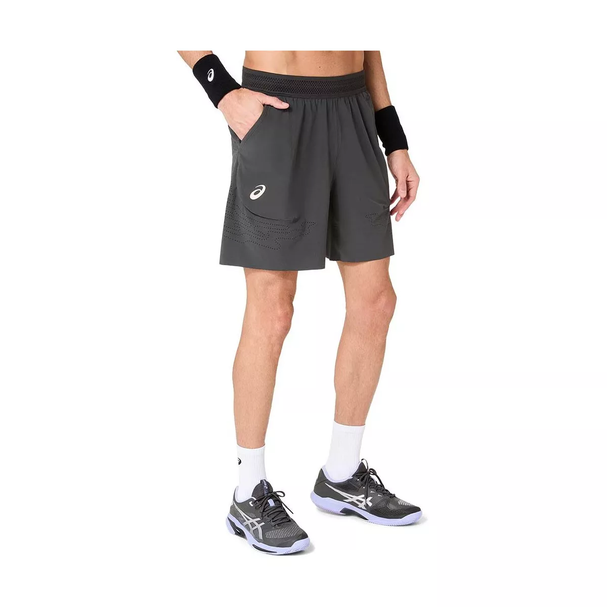 Asics Match Laser Cut Tennisshorts Grau