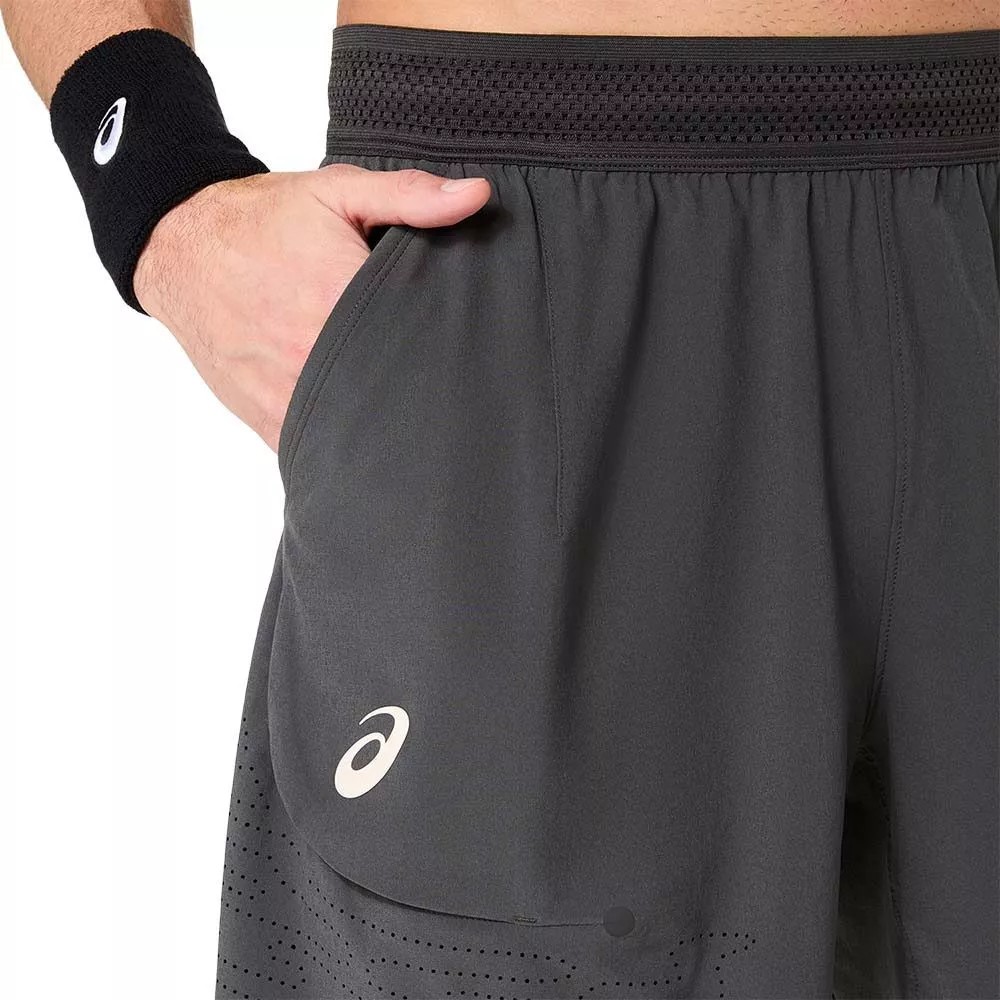Asics Match Laser Cut Tennisshorts Grau