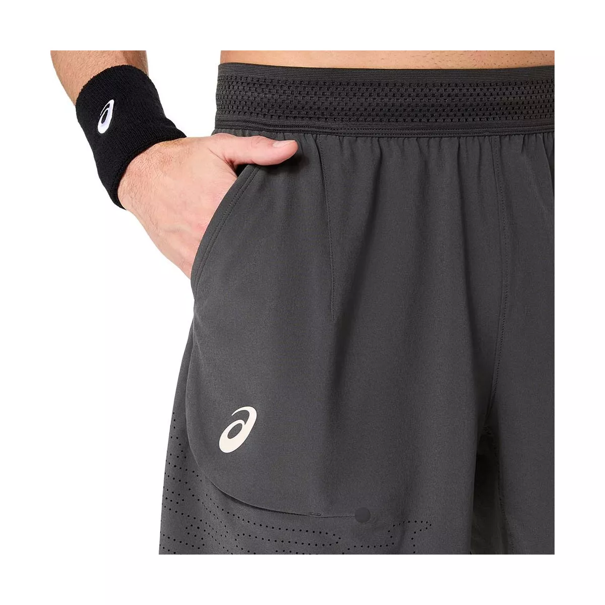 Asics Match Laser Cut Tennisshorts Grau