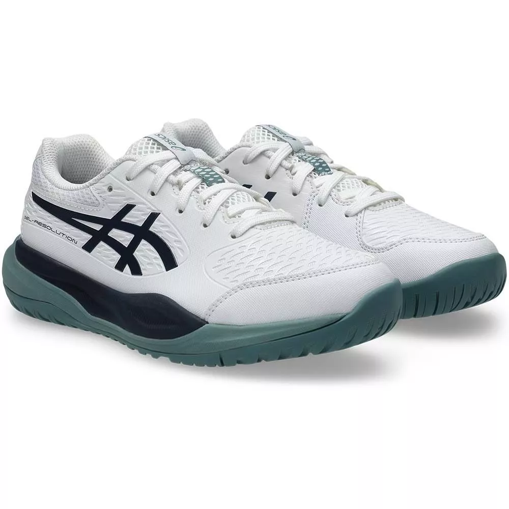 Asics Gel Resolution X GS Tennisschuhe Junior Wei&szlig; / Nachtblau