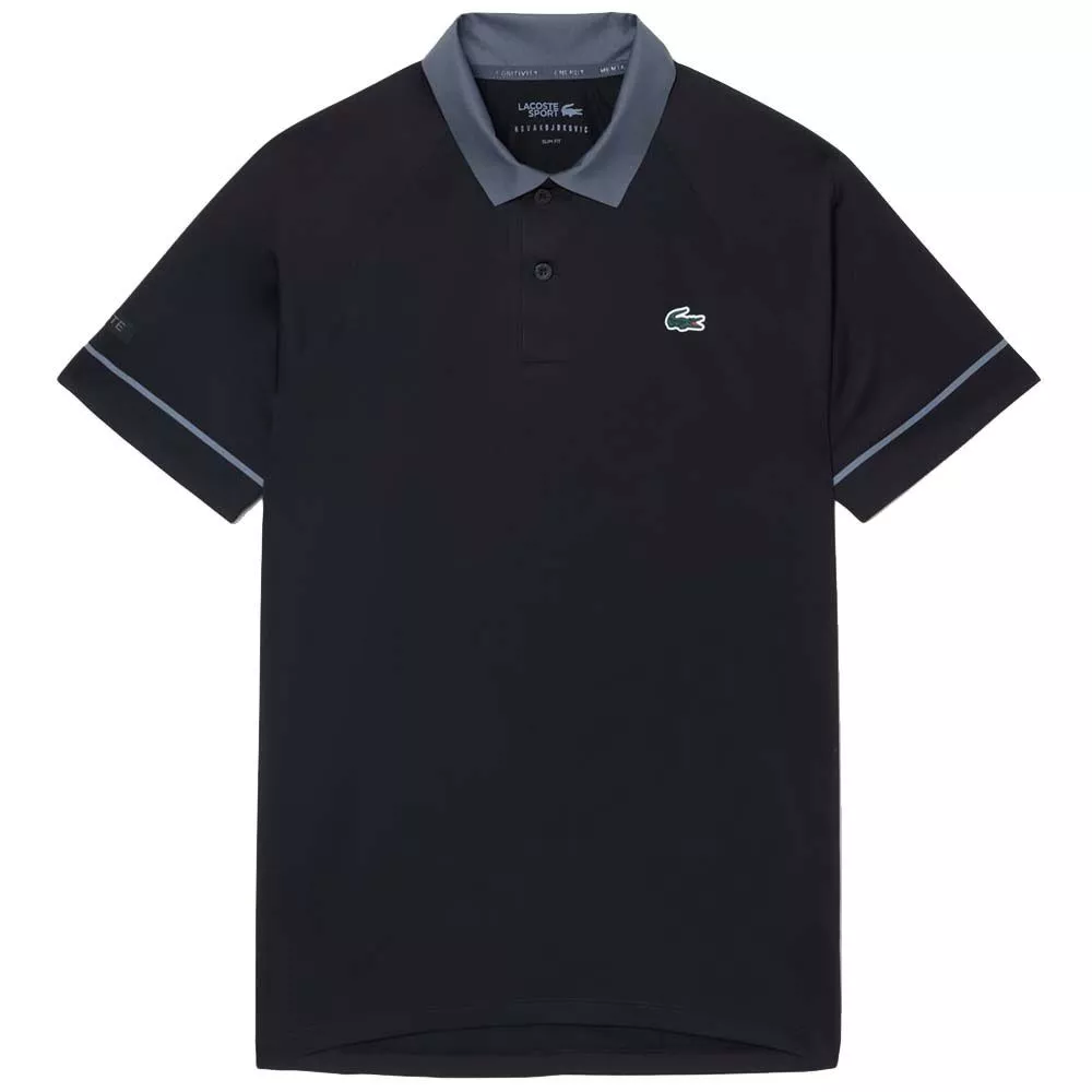 Lacoste Tennis Novak Djokovic On Court Poloshirt Schwarz / Grau