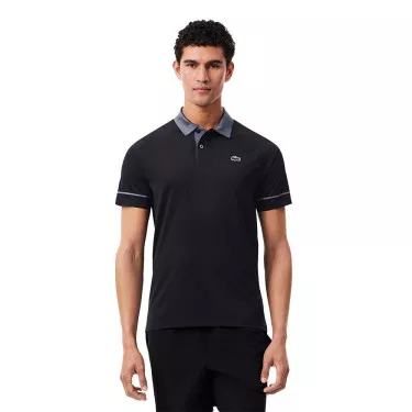 Lacoste Tennis Novak Djokovic On Court Poloshirt Schwarz / Grau