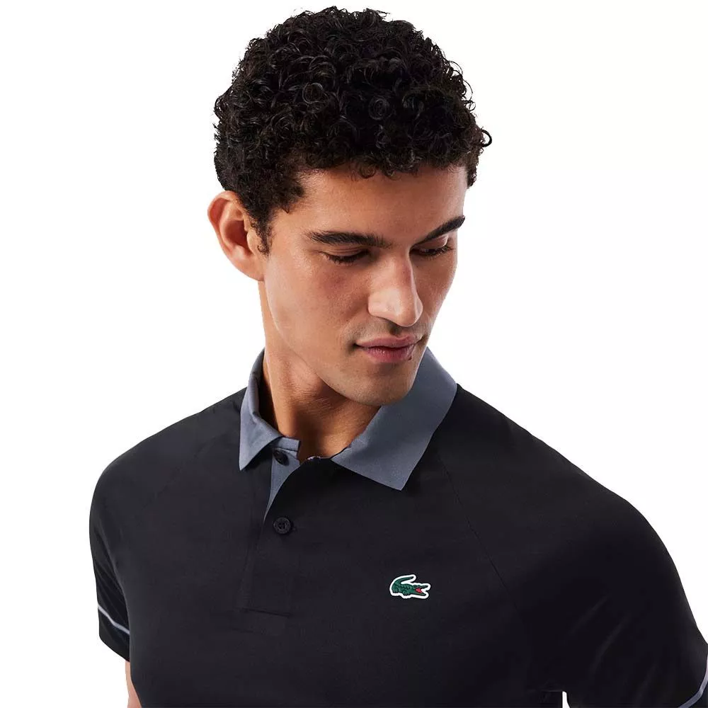 Lacoste Tennis Novak Djokovic On Court Poloshirt Schwarz / Grau