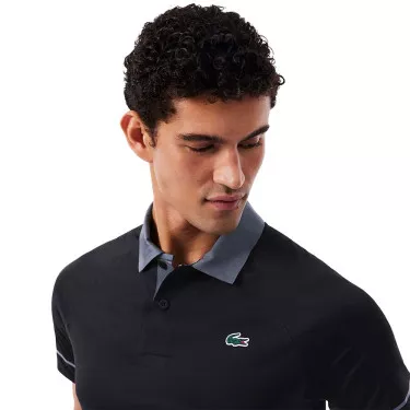 Lacoste Tennis Novak Djokovic On Court Poloshirt Schwarz / Grau