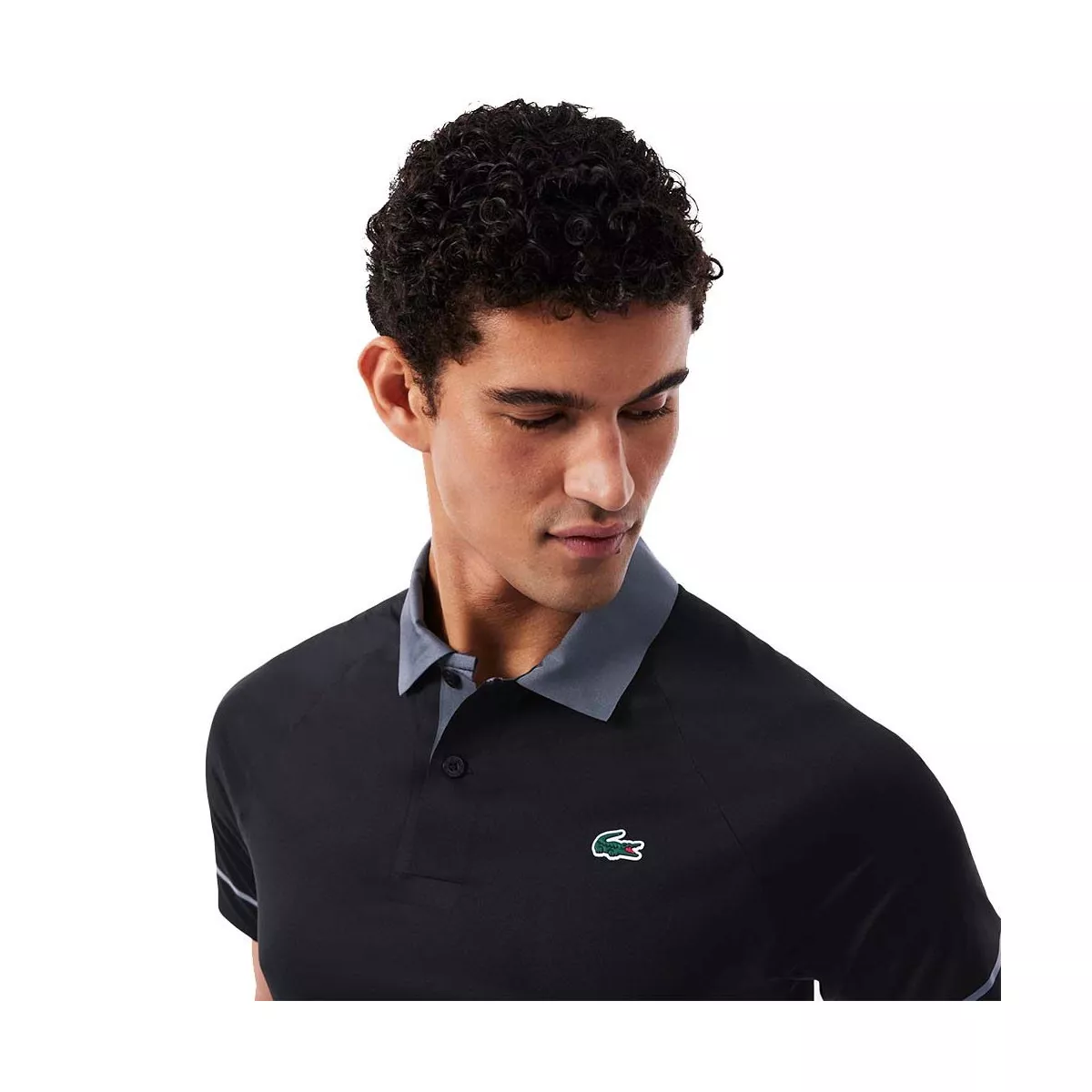 Lacoste Tennis Novak Djokovic On Court Poloshirt Schwarz / Grau