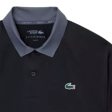 Lacoste Tennis Novak Djokovic On Court Poloshirt Schwarz / Grau