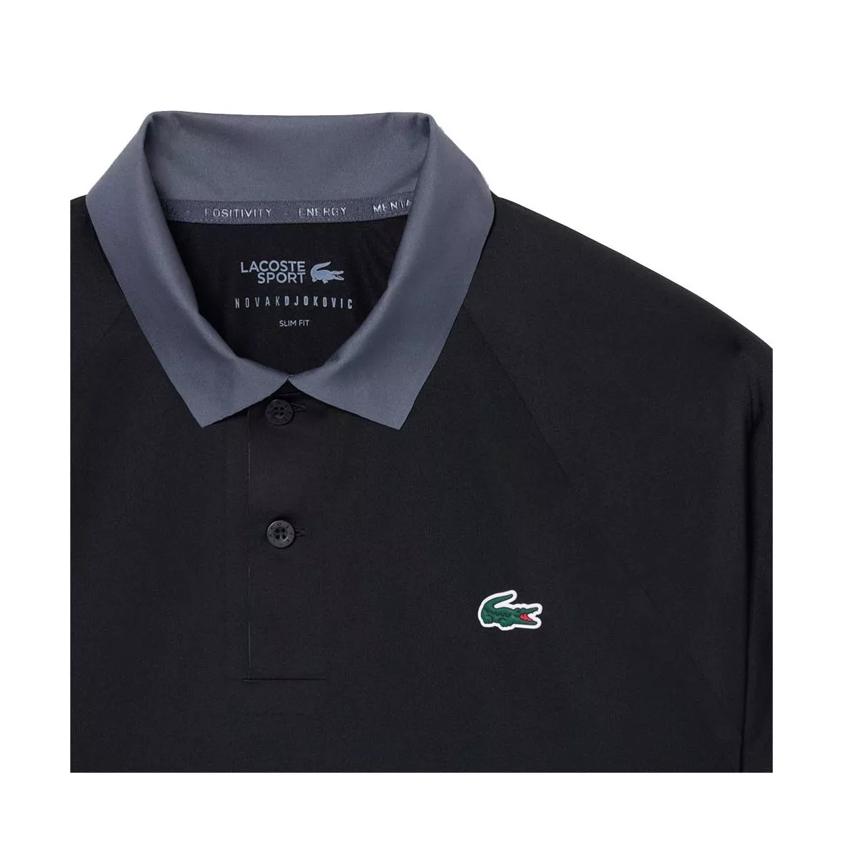 Lacoste Tennis Novak Djokovic On Court Poloshirt Schwarz / Grau