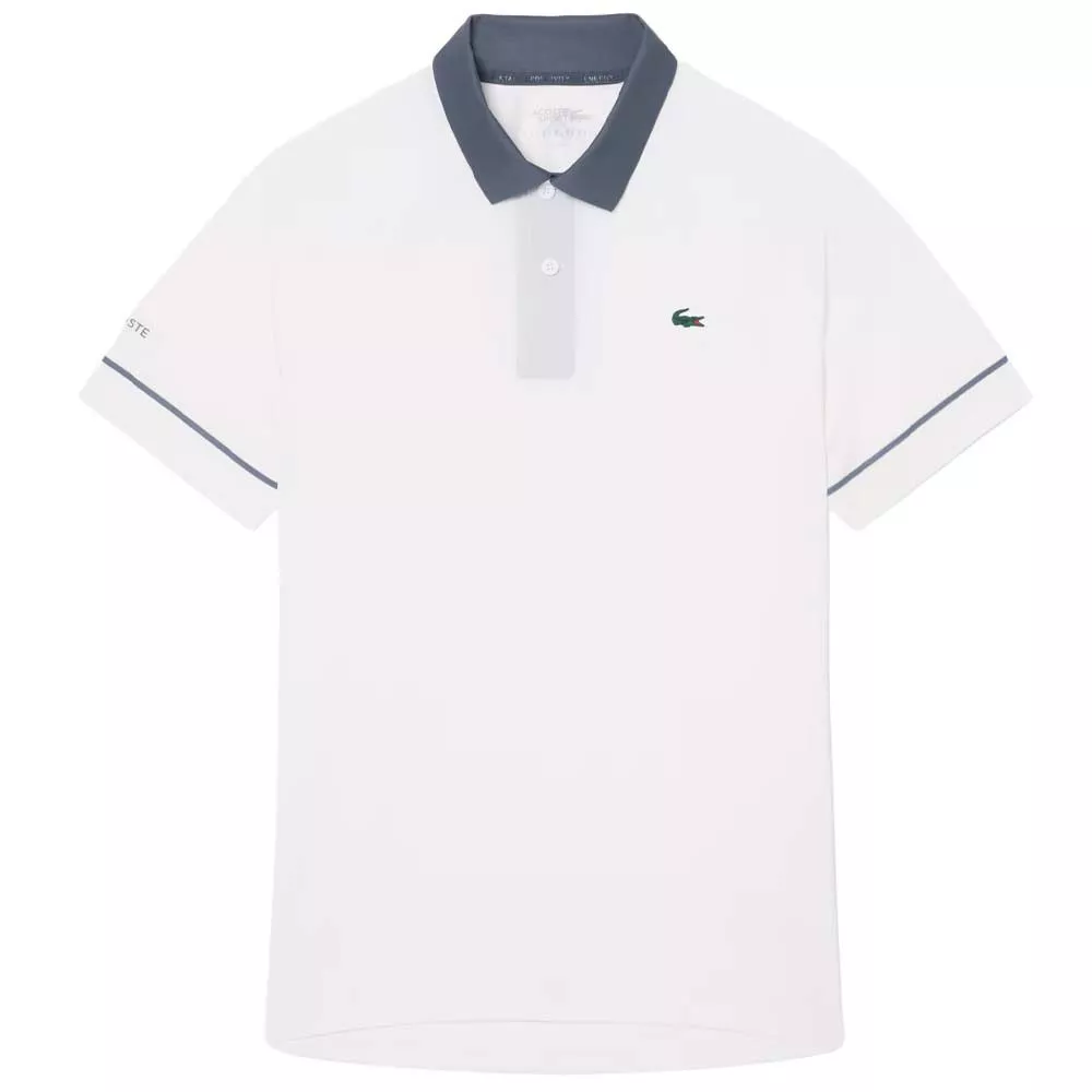 Lacoste Tennis Novak Djokovic On Court Poloshirt Wei&szlig; / Grau