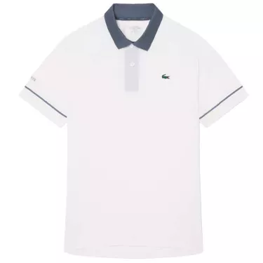 Lacoste Tennis Novak Djokovic On Court Poloshirt Wei&szlig; / Grau