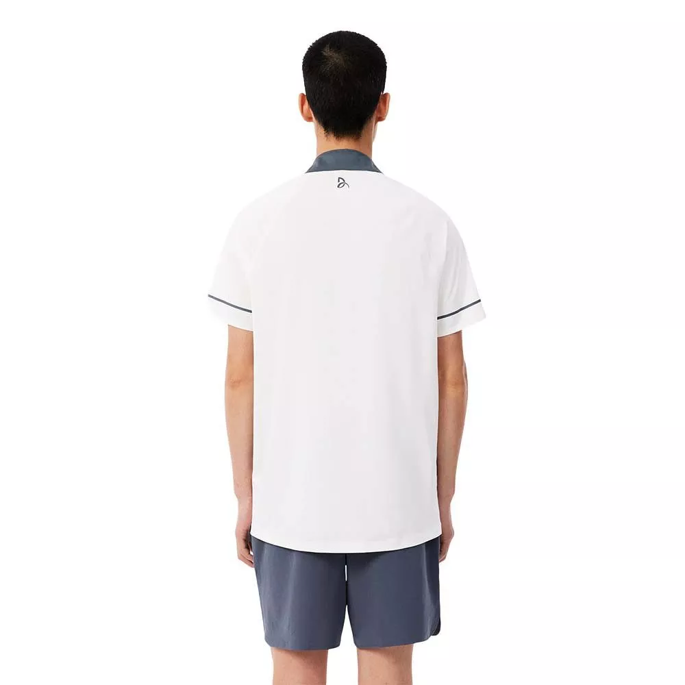 Lacoste Tennis Novak Djokovic On Court Poloshirt Wei&szlig; / Grau
