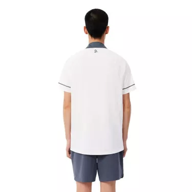 Lacoste Tennis Novak Djokovic On Court Poloshirt Wei&szlig; / Grau