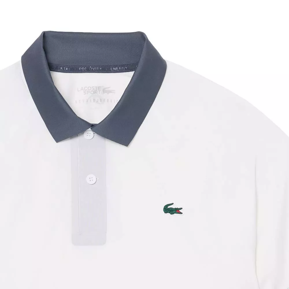 Lacoste Tennis Novak Djokovic On Court Poloshirt Wei&szlig; / Grau