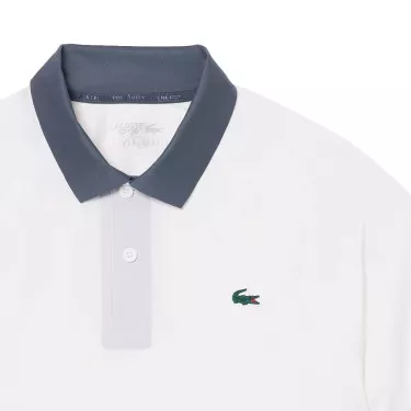Lacoste Tennis Novak Djokovic On Court Poloshirt Wei&szlig; / Grau