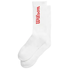 Wilson Crew Logo Socken Wei&szlig; / Rot