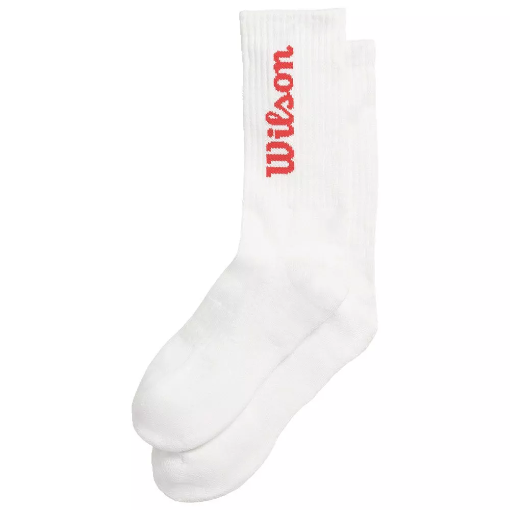 Wilson Crew Logo Socken Wei&szlig; / Rot