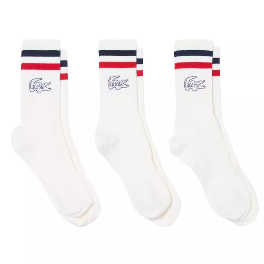 Lacoste Long Socken Wei&szlig; 3er-Pack