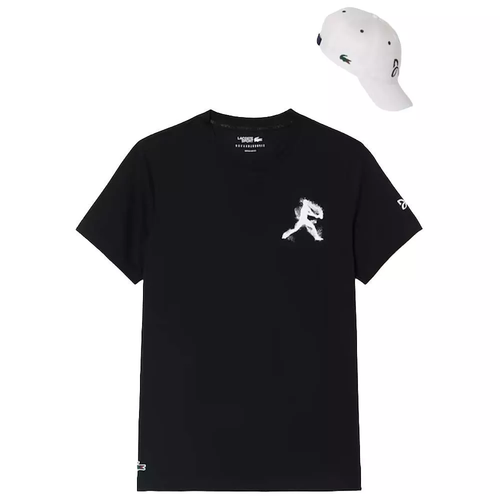 Lacoste Tennis x Novak Djokovic Set T-Shirt + Cap Schwarz