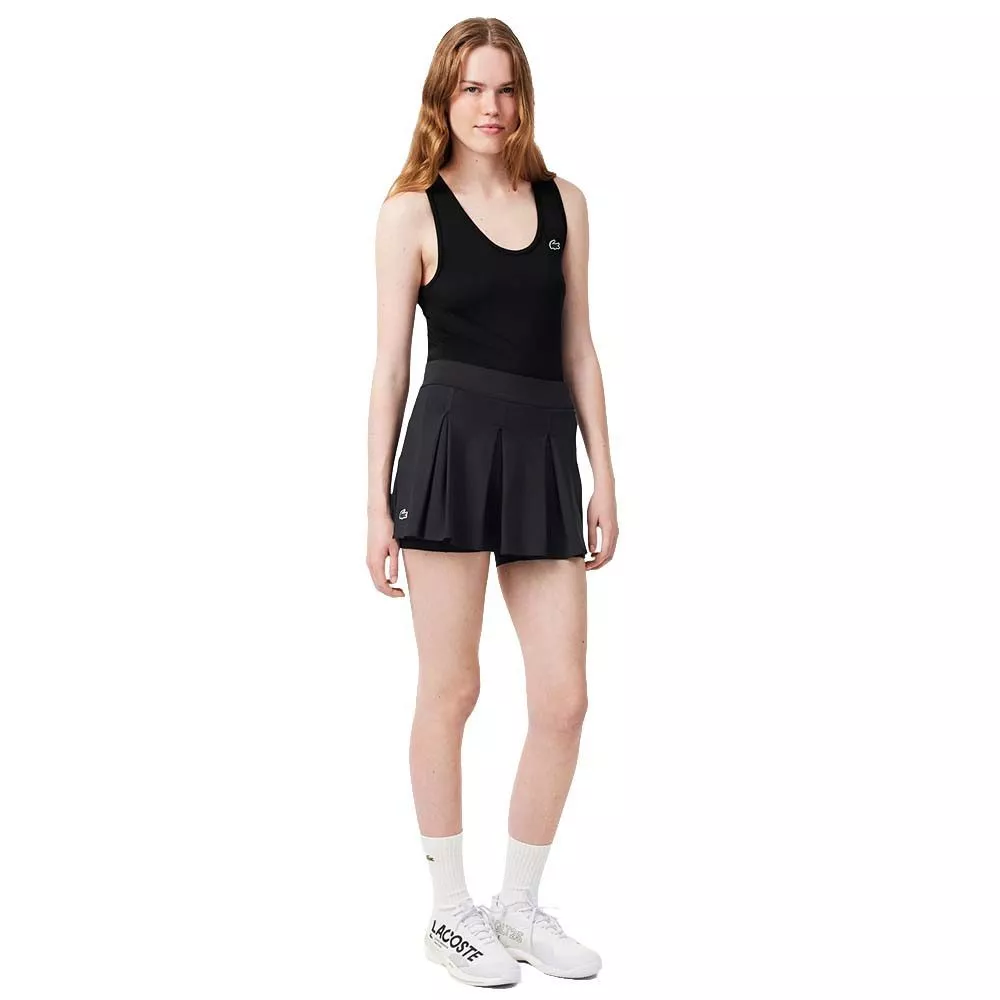 Lacoste Tennis Ultra Dry Tennisrock Schwarz