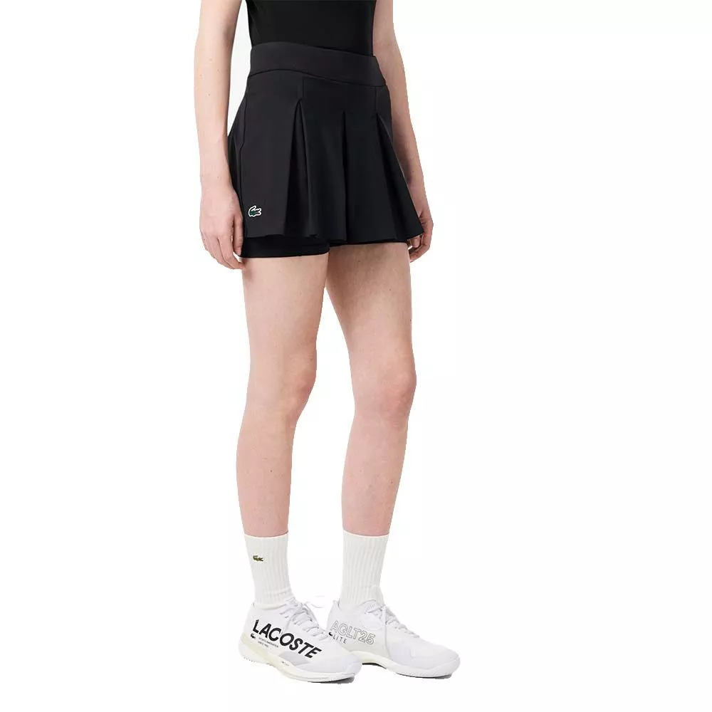 Lacoste Tennis Ultra Dry Tennisrock Schwarz