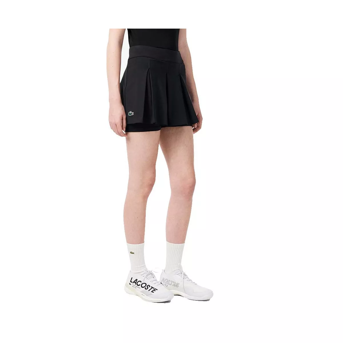 Lacoste Tennis Ultra Dry Tennisrock Schwarz