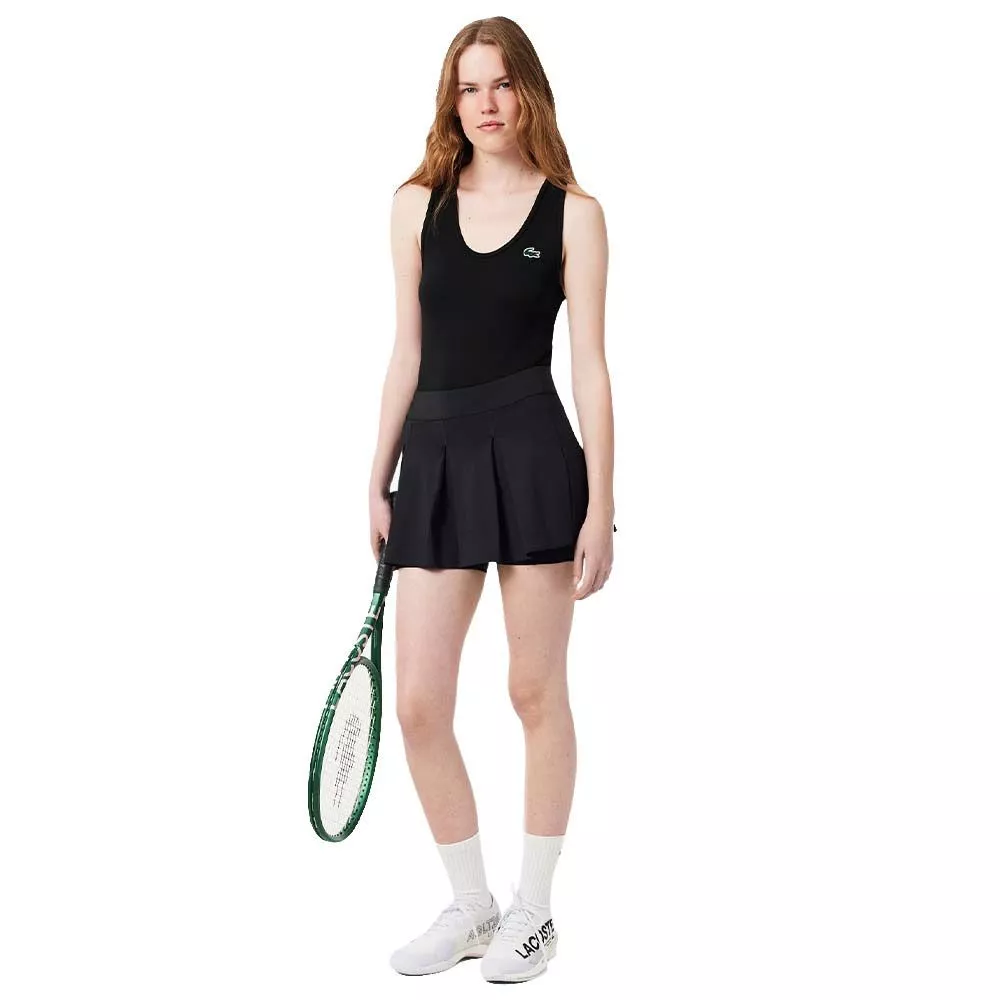 Lacoste Tennis Ultra Dry Tennisrock Schwarz