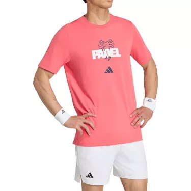 Adidas Padel Grafik Logo T-Shirt Rot