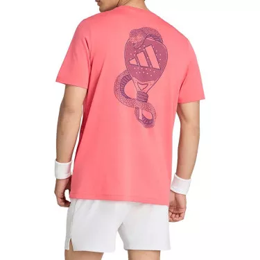 Adidas Padel Grafik Logo T-Shirt Rot