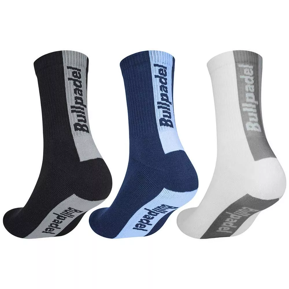 Bullpadel BP265 I Socken Schwarz / Marineblau / Wei&szlig; 3er-Pack