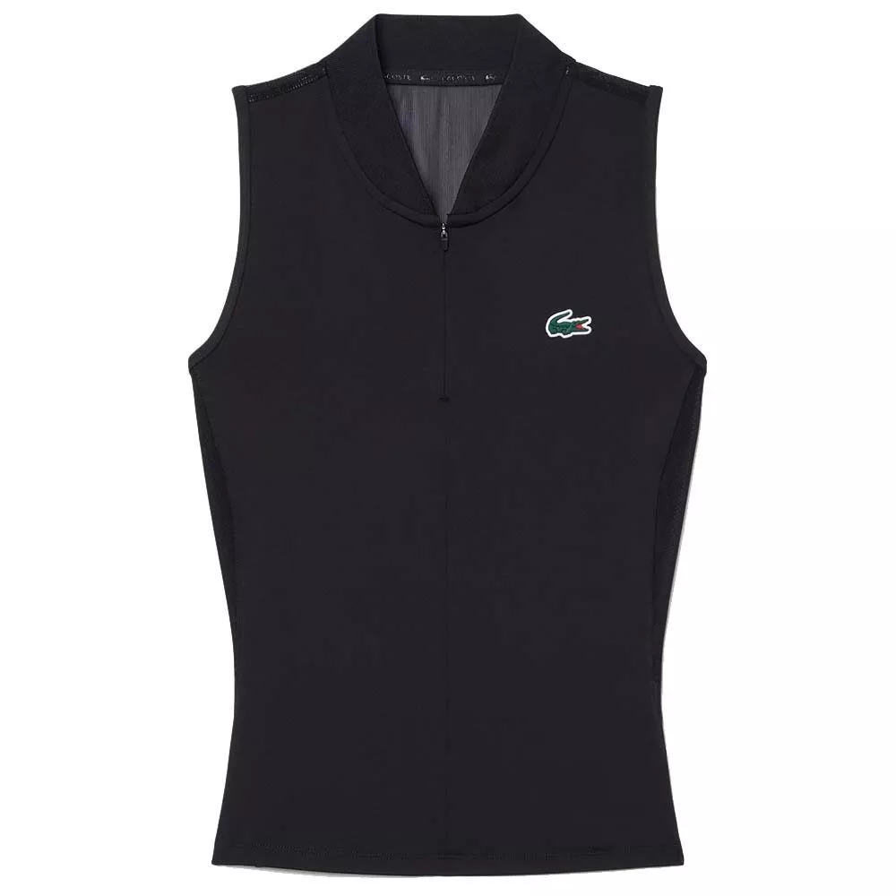 Lacoste Tennis Polo &auml;rmellos Damen Schwarz