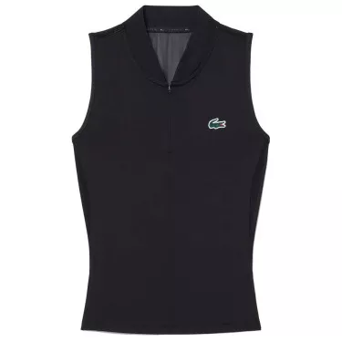 Lacoste Tennis Polo &auml;rmellos Damen Schwarz