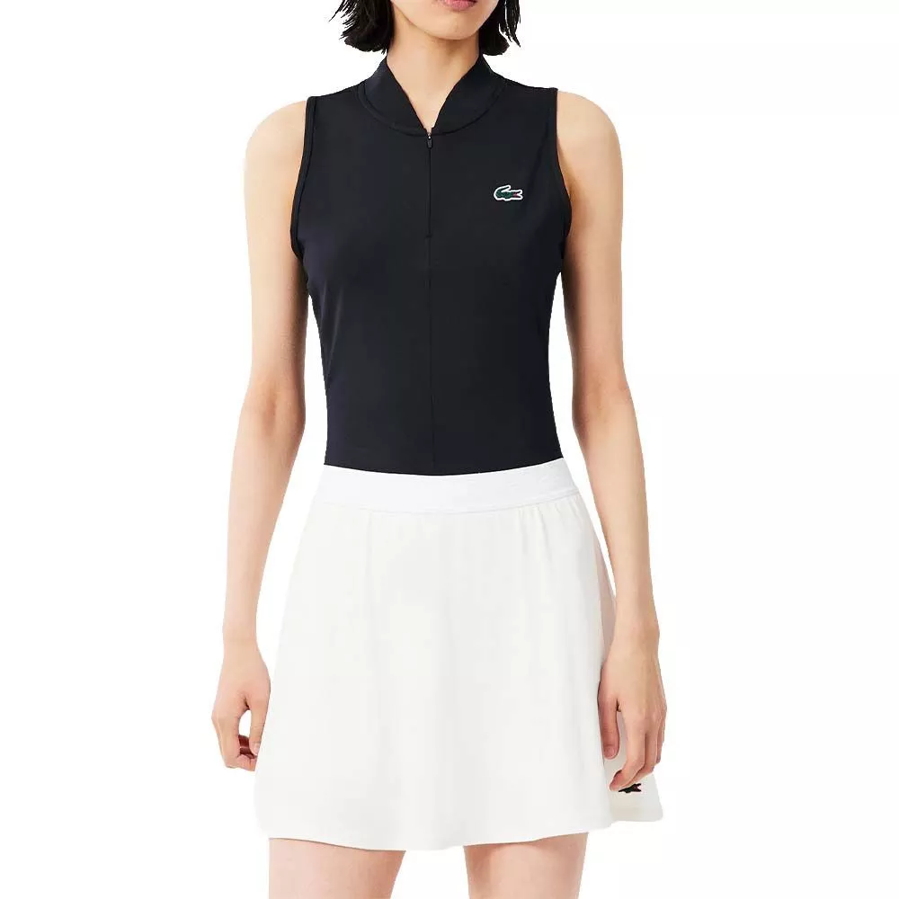 Lacoste Tennis Polo &auml;rmellos Damen Schwarz