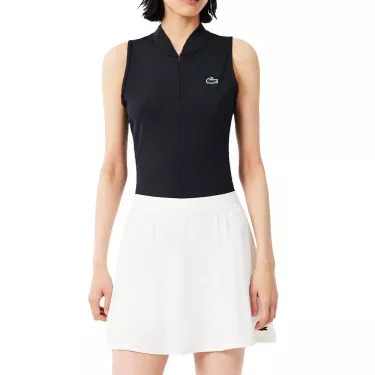 Lacoste Tennis Polo &auml;rmellos Damen Schwarz