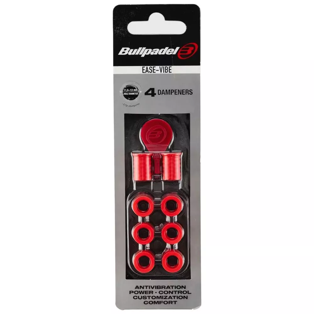 Bullpadel Ease Vibe Vibrationsd&auml;mpfer 4er-Pack Rot