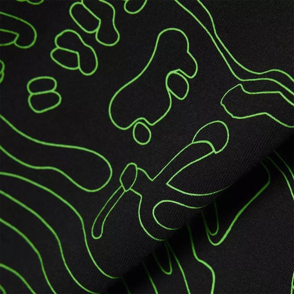Lacoste Sport Ultra Dry T-Shirt Krokodil-Print Schwarz / Gr&uuml;n