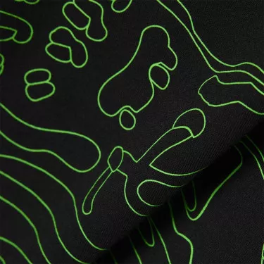 Lacoste Sport Ultra Dry T-Shirt Krokodil-Print Schwarz / Gr&uuml;n