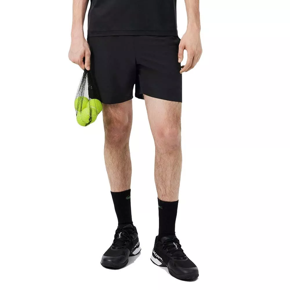 Lacoste Tennis Ultra Dry Reflektierender Short Schwarz