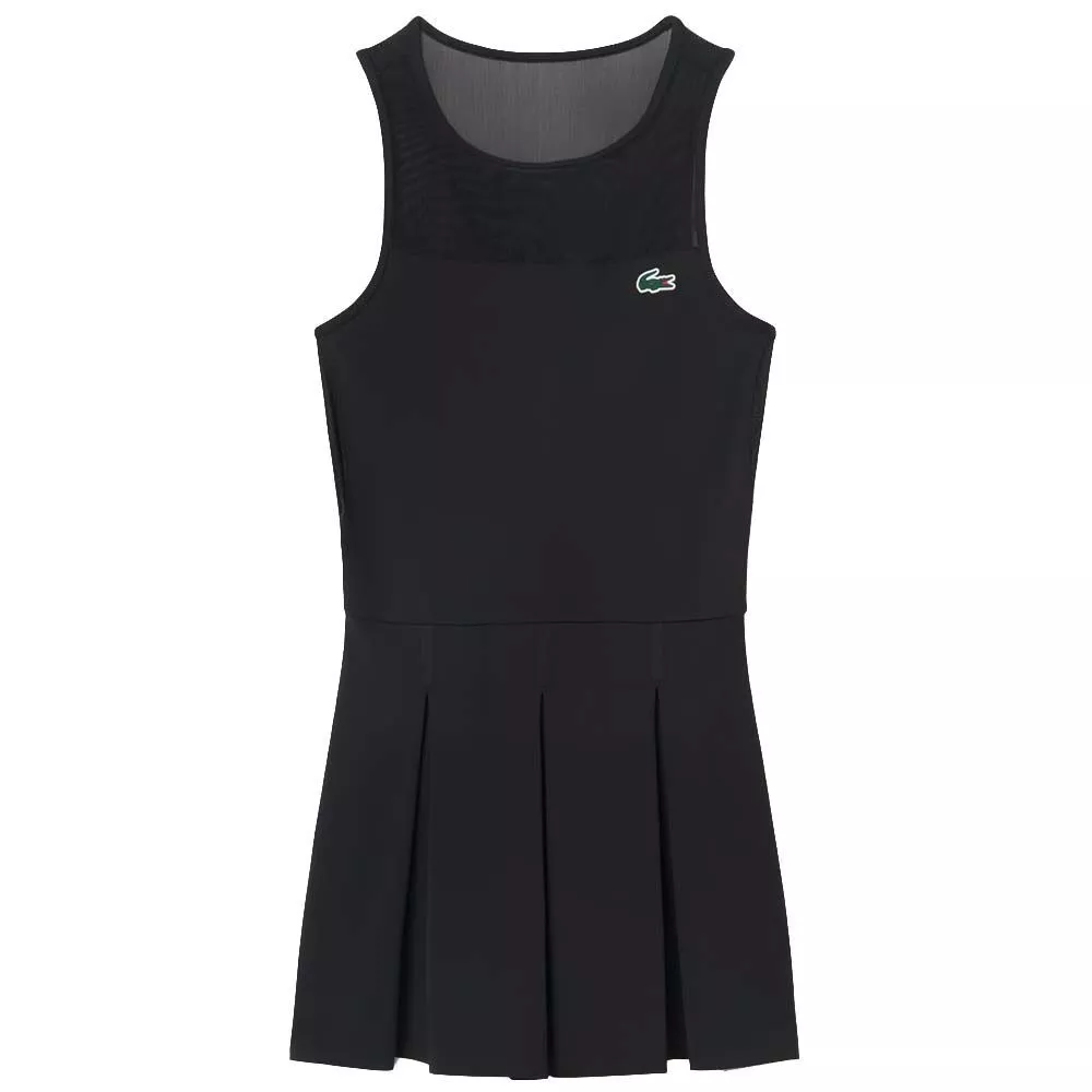 Lacoste Tennis Plisseekleid Stretch Schwarz