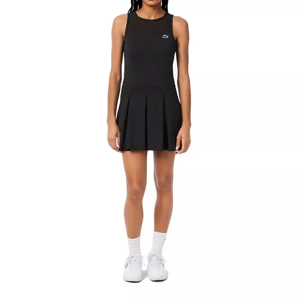 Lacoste Tennis Plisseekleid Stretch Schwarz