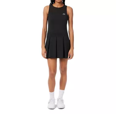 Lacoste Tennis Plisseekleid Stretch Schwarz