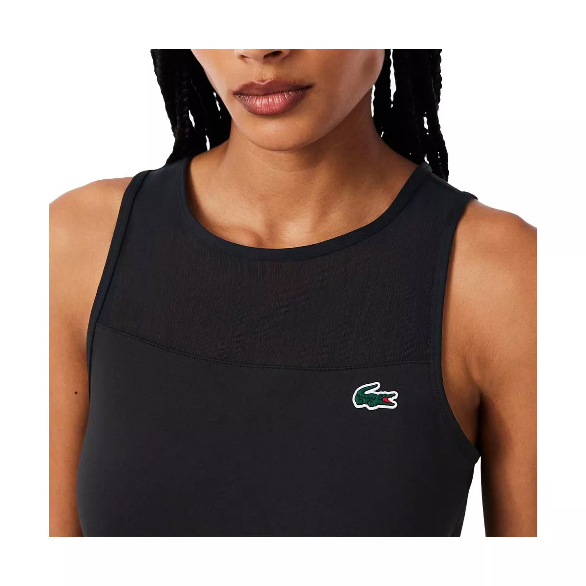 Lacoste Tennis Plisseekleid Stretch Schwarz