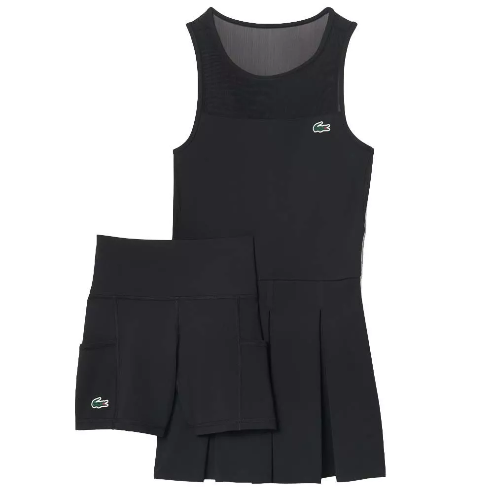 Lacoste Tennis Plisseekleid Stretch Schwarz